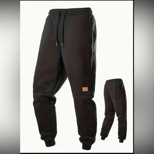 NWT - Black Jogger Pants with Tan Patch